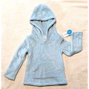 Carter's Girls Soft Blue Hooded Fleece Jacket Size 3T Pull-Over Pockets Heart